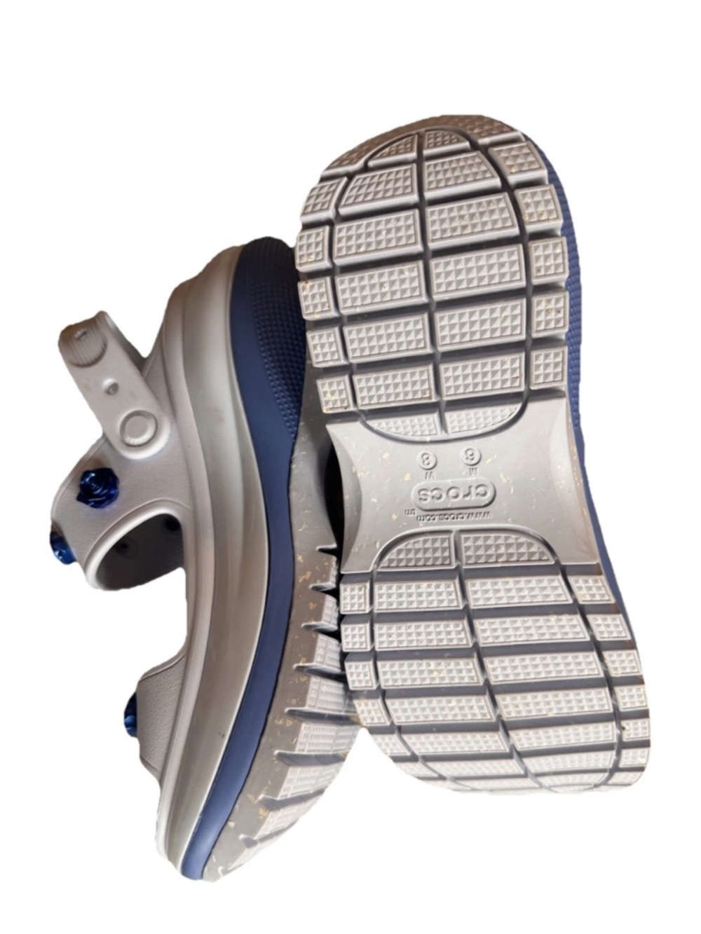 New Crocs Mega Crush Platform Gray Chunky Sandal W8 M6 Clog Foam - Picture 6 of 6